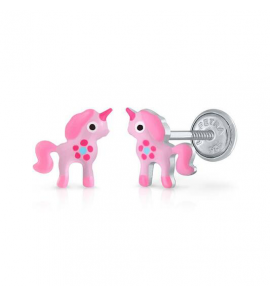 Lapetra oorknop email Eenhoorn l.roze - 964