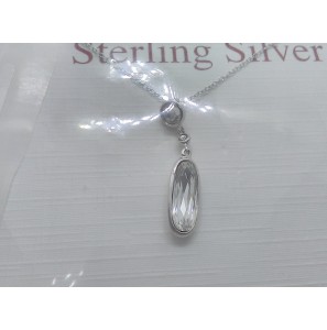 Zilver collier anker met hanger swarovski 42+5 cm - 976