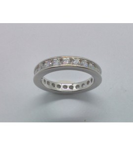 Zilver rail-ring vol zirkonia&#39;s - 999