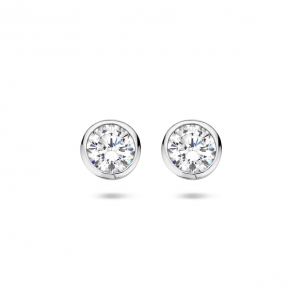 Zilver oorknop zetkast met zirkonia  7.5 mm - 1004