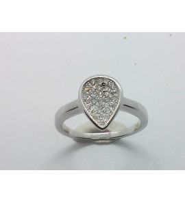 Zilver dames ring pavé druppel - 1023