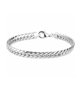 Zilver armband gourmette 4-zijdes geslepen 6,0 mm 19 cm - 3242131