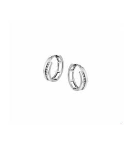 Goud wit klapoorringen zirkonia 14.5 x 3.5 - 3240046