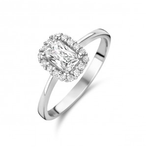 Zilver dames ring met zirkonia 17¾ - 1049