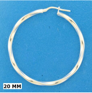Zilver oorringen tors 2.5x24 mm - 1053