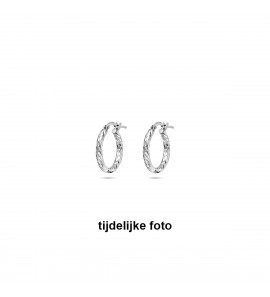 Zilver oorringen facet 2x17 mm - 1054