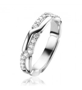 ZINZI zilv. ring gevlochten zirconia&#39;s/glad ZIR2399 - 1092