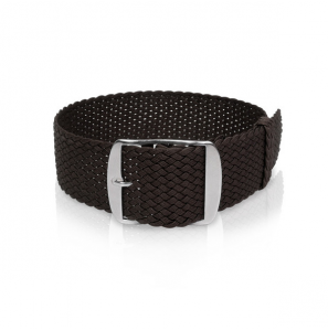 Perlon horlogeband zwart staal 12 mm - 1111