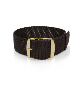 Perlon horlogeband zwart double 16 mm XL - 1116