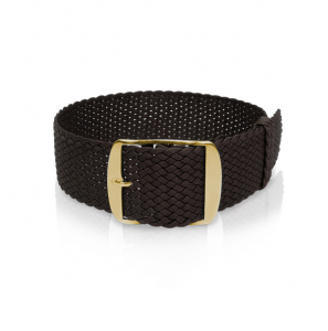 Perlon horlogeband zwart double 16 mm XL - 1116