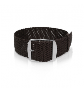 Perlon horlogeband zwart staal18 mm XL - 1118