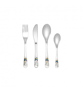 Unicorn bestek 4 dlg RVS/Kleur - 1261