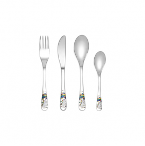 Unicorn bestek 4 dlg RVS/Kleur - 1261
