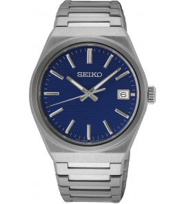 Seiko heren ss bracelet blauw 100m wr - 1324