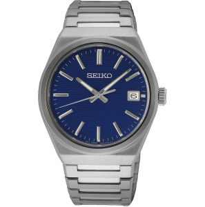 Seiko heren ss bracelet blauw 100m wr - 1324