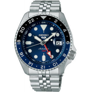 Seiko 5 sports autobatic GMT SS bracelet blauw - 1326