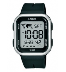 Lorus heren digitaal zwart siliconen 100m - 1327