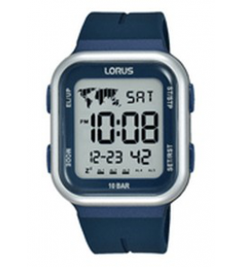 Lorus heren digitaal blauw siliconen 100m - 1328