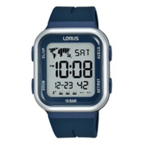 Lorus heren digitaal blauw siliconen 100m - 1328