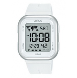 Lorus heren digitaal wit siliconen 100m - 1329