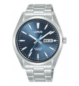 Lorus heren automaat staal bracelet blauw 100 m wr - 1333