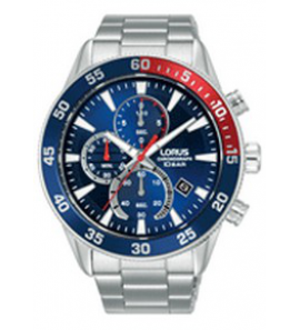 Lorus heren chronograaf ss bracelet blauw100 m wr - 1338
