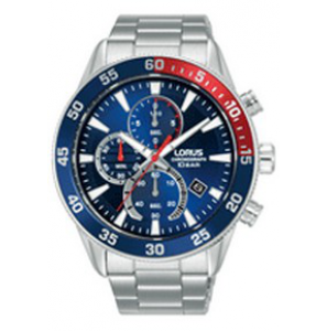 Lorus heren chronograaf ss bracelet blauw100 m wr - 1338