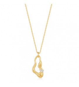 Ania Haie Twisted wave drop pen. neckl. gld - 1386