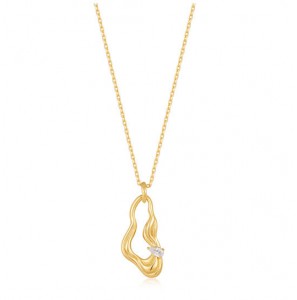 Ania Haie Twisted wave drop pen. neckl. gld - 1386