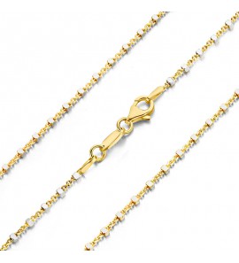 MY iMenso "cubetto large" necklace (925/gold-plated E-coat) 2-tone 50cm - 1444