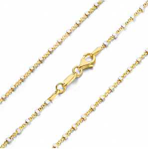 MY iMenso "cubetto large" necklace (925/gold-plated E-coat) 2-tone 50cm - 1444