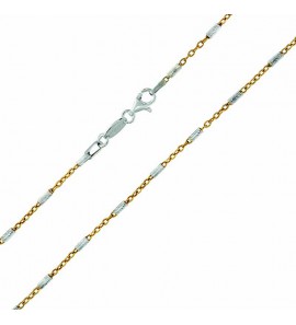 MY iMenso "cilindro" necklace (925/gold-plated E-coat) 2-tone 50 cm - 1447