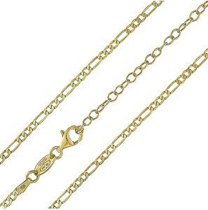 MY iMenso necklace "figaro 2,3" (925/1Mgold-plated) 42+7cm - 1461