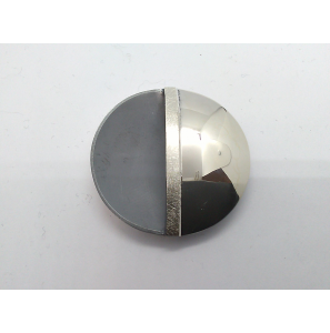 Zilver hanger rond-bol 40 mm Glans/Ysmat en grijsoxide - 1488