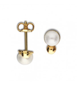 Goud oorknop parel - 1510