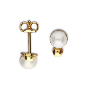 Goud oorknop parel - 1510