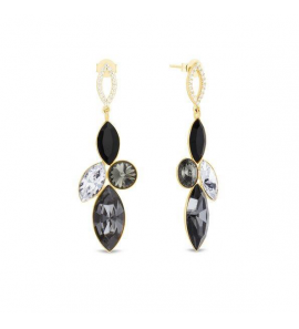 Spark CARMEN Earrings Gilded Jet, Black Diamond, Crystal, Silver Night - 1522