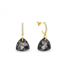 Spark TRIANGEL gilded Earrings Silver Night - 1526