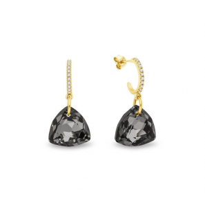 Spark TRIANGEL gilded Earrings Silver Night - 1526