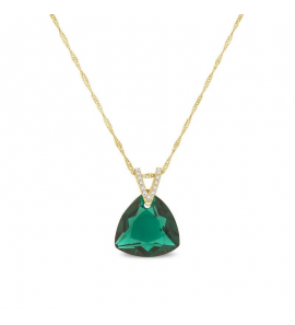 Spark TRIANGEL gilded Necklace Emerald - 1538