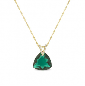 Spark TRIANGEL gilded Necklace Emerald - 1538