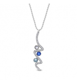 Spark ZIG ZAG Necklace Crystal, Capri Blue, Aquamarine - 1542