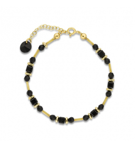 Spark FERN Gilded Bracelet Jet, Hematite - 1557