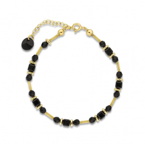 Spark FERN Gilded Bracelet Jet, Hematite - 1557