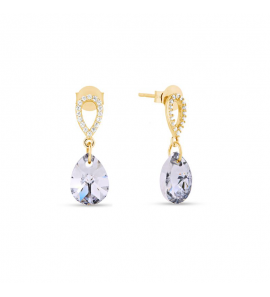 Spark Pear Drop Gilded Earrings Crystal - 1561