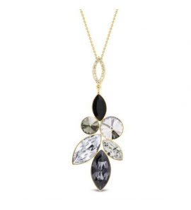Spark CARMEN Necklace Gilded Jet, Silver Shade, Black Diamond, Crystal, SN - 1574