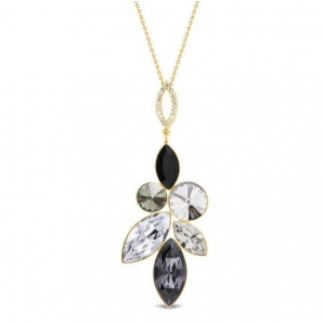 Spark CARMEN Necklace Gilded Jet, Silver Shade, Black Diamond, Crystal, SN - 1574