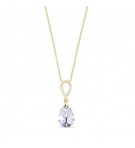 Spark Pear Drop Gilded Necklace Crystal - 1575