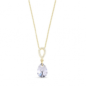 Spark Pear Drop Gilded Necklace Crystal - 1575