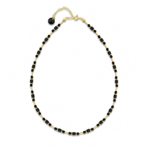 Spark FERN Gilded Necklace Jet, Hematite - 1577
